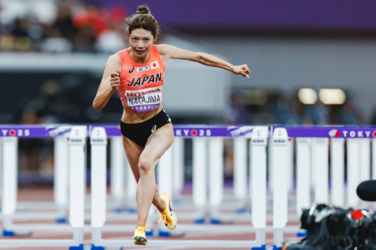 中島の細いふくらはぎと長いアキレス腱はスプリンターとして大きな武器だという　©Kiichi Matsumoto