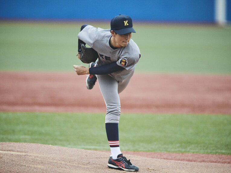 増居の投球フォーム（3塁側から）©Yuki Suenaga