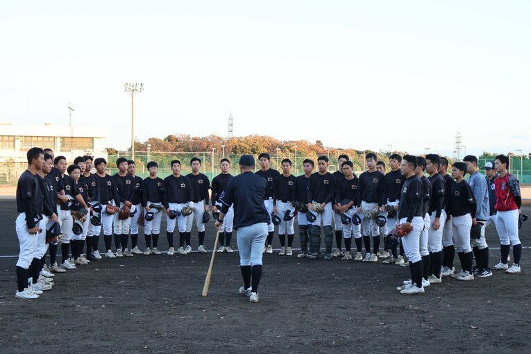 令和の時代らしく、彩星工科高ナインも髪型はそれぞれ。坊主頭は見られない　©Fumi Sawai