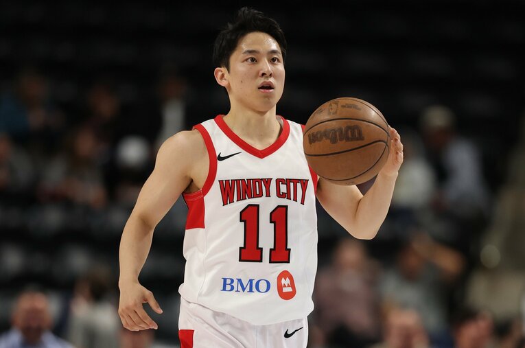 NBAシカゴ・ブルズと再びツーウェイ契約を結んだ河村勇輝（24歳）。Gリーグの舞台で3カ月ぶりに実戦復帰を果たした　©Kiyoshi Mio