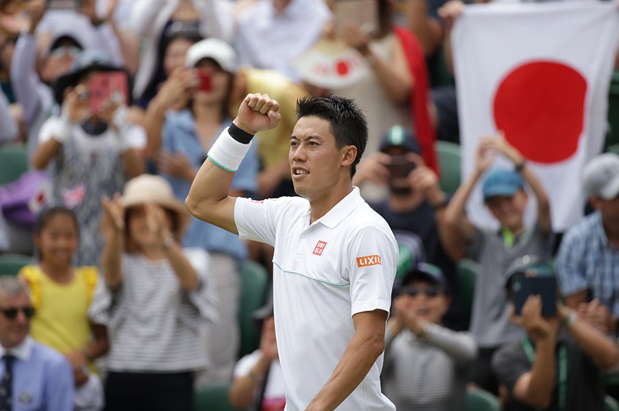 錦織圭がウィンブルドンの芝を攻略。順当なら準々決勝でフェデラー戦。<Number Web> photograph by Hiromasa Mano