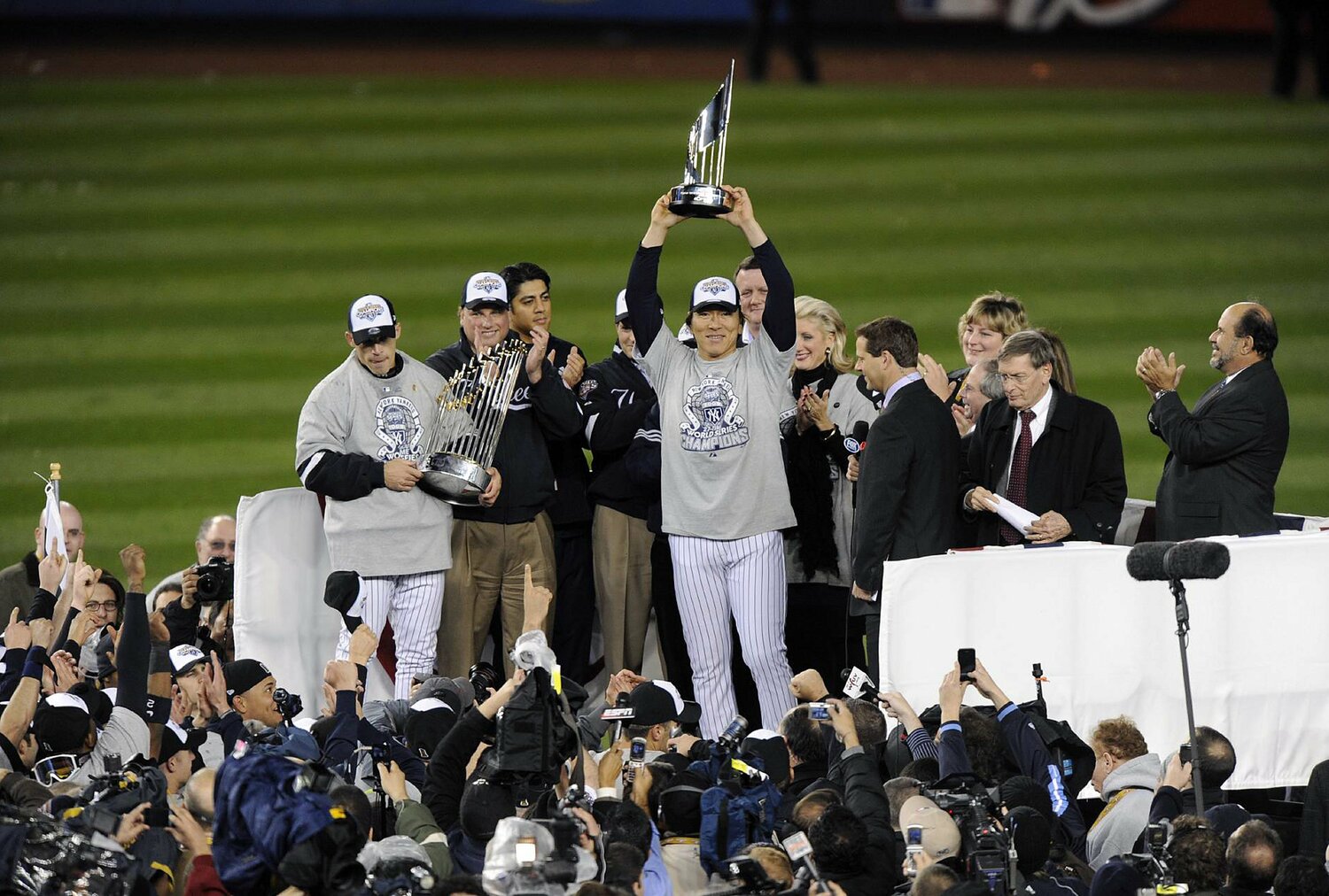 2009年のワールドシリーズでMVPを獲得した松井　©Getty Images