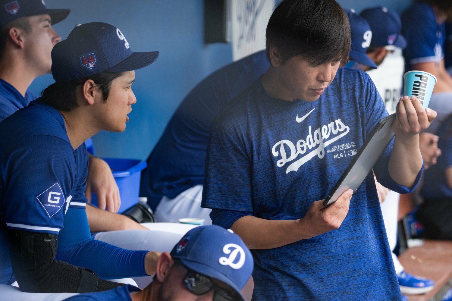 昨春のキャンプで撮影。水原一平元通訳 ©Nanae Suzuki