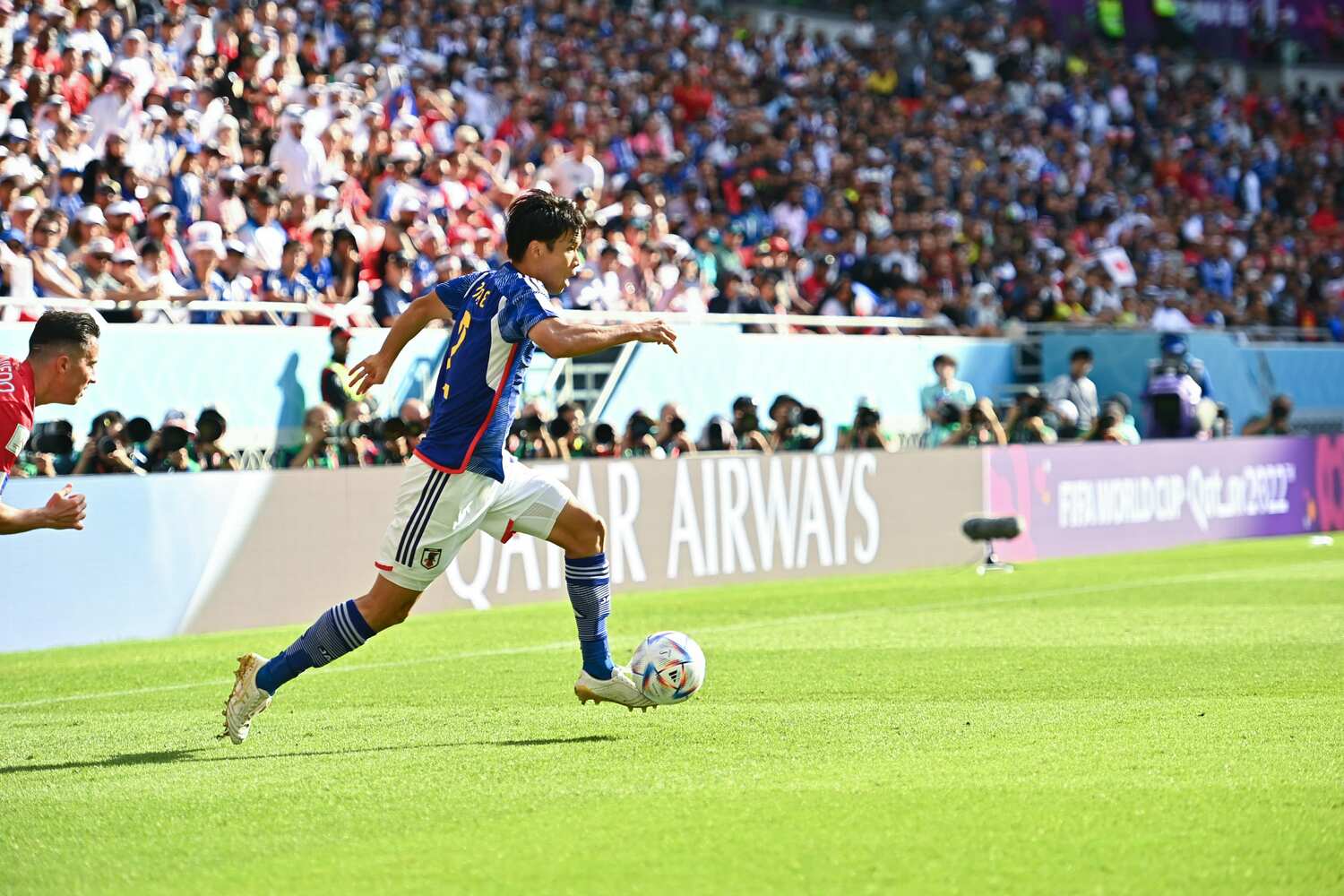 コスタリカ戦で先発出場した川崎フロンターレの山根視来　©Takuya Kaneko/JMPA