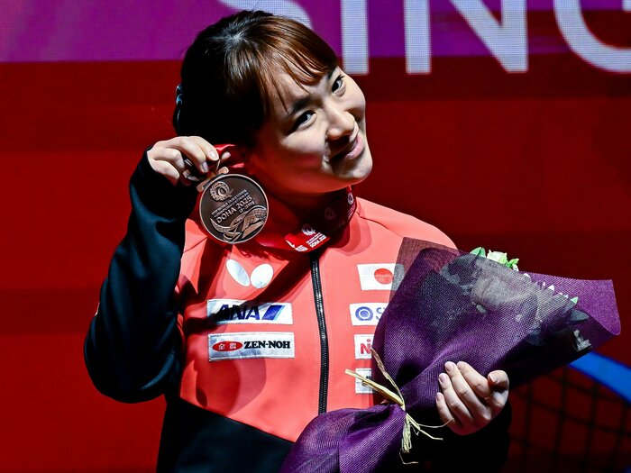 「世界選手権の銅は、自分のなかでは五輪以上」その真意は？ 伊藤美誠が説く“メダルの重み”…「これまでの全大会で一番のゲームができた」＜Number Web＞ photograph by Getty Images