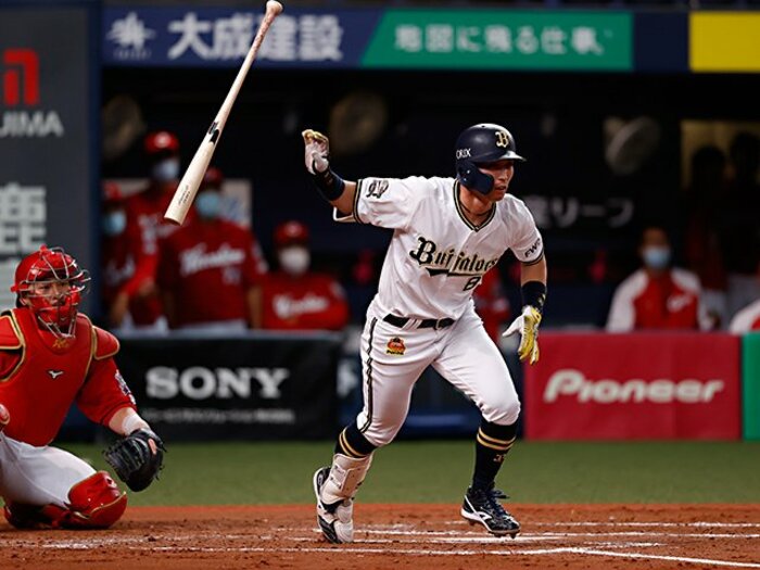 オリックス熾烈な外野争いをリード。10年目、今年の後藤駿太はしぶとい。＜Number Web＞ photograph by Kyodo News