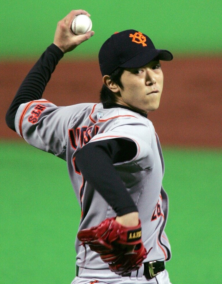 2005年10月5日、堀内監督にとっての最終戦で先発した内海哲也（写真は同年）。2003年、自由獲得枠で巨人入りし、当時2年目だった　©JIJI PRESS