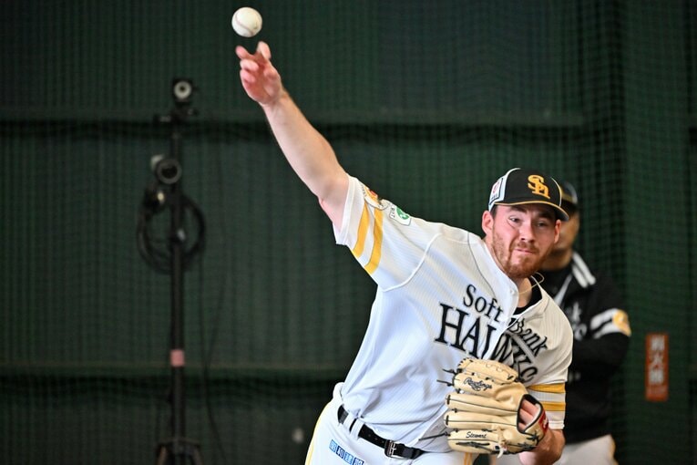 今春キャンプのスチュワート　©Hideki Sugiyama