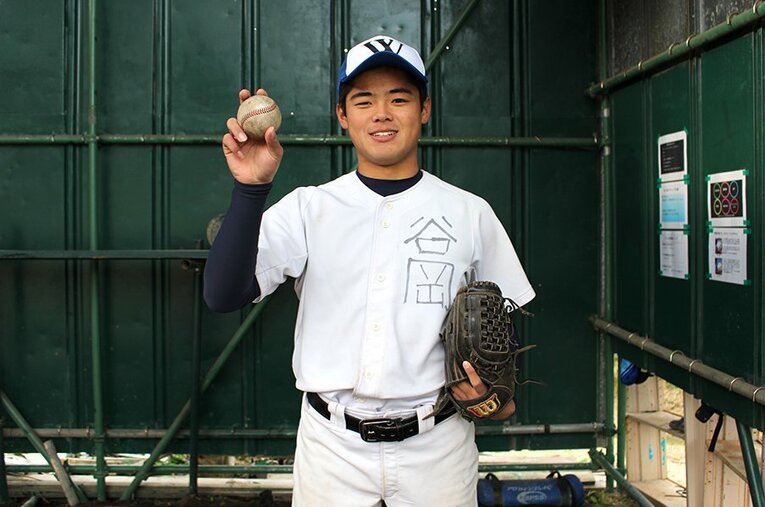 175センチと小柄ながらMAX152キロを誇る谷岡楓太。武田高校で培った3年間を糧にプロを目指す。 ／ photograph by Yu Takagi