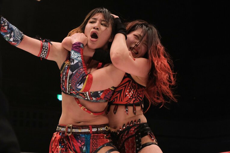 朱里vs林下詩美（2021年12月29日スターダム両国大会）　©Norihiro Hashimoto