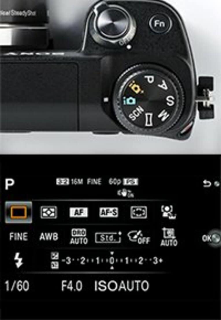 撮影モードを簡単に設定できるモードダイヤルと、その下に絞りやシャッタースピードを細かくコントロールできるダイヤルも配置。また、撮影中にもダイレクトに設定を変更できるクイックナビを搭載。高性能デジカメに慣れない人でも安心だ。 