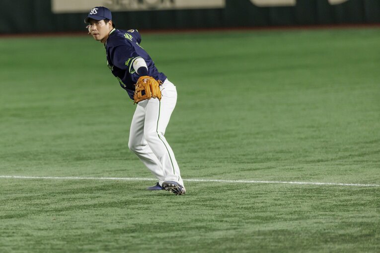 ヤクルトのセカンド、山田哲人。今季は開幕戦で負傷交代した ©Kiichi Matsumoto