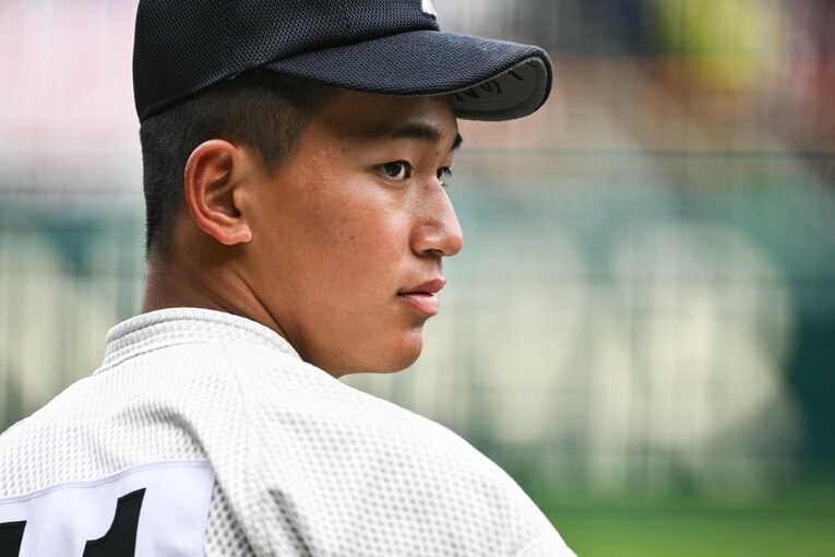 決勝で先発した大阪桐蔭・前田悠伍　©Nanae Suzuki