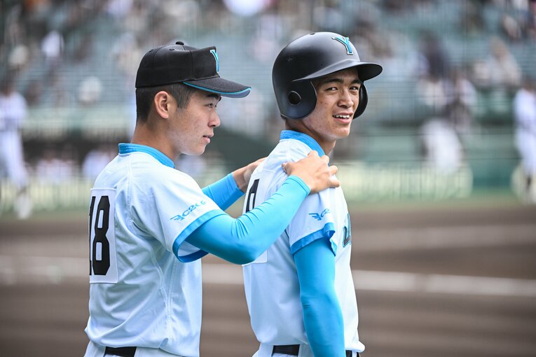 笑顔が多かった山梨学院ナイン　©Nanae Suzuki