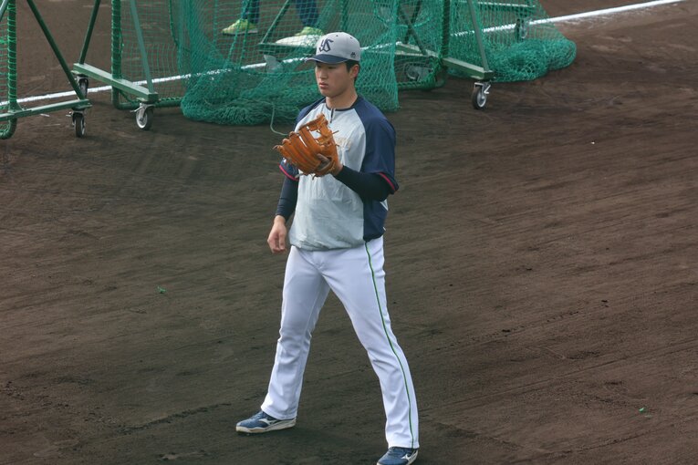 キャンプでの田中。まだまだ緊張感がある毎日だという　©Fumi Sawai