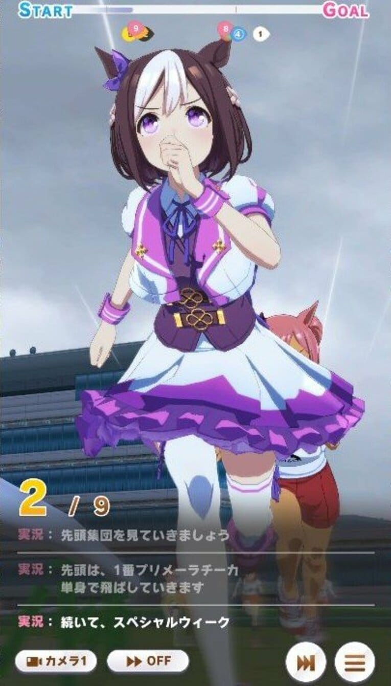 真剣な表情で走るスペシャルウィーク（筆者が実際にプレー）