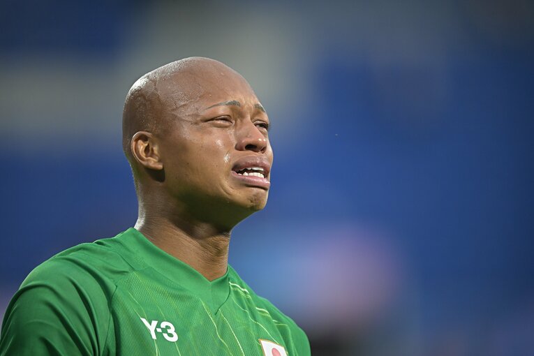 涙が止まらない小久保玲央ブライアン　©Takuya Kaneko/JMPA