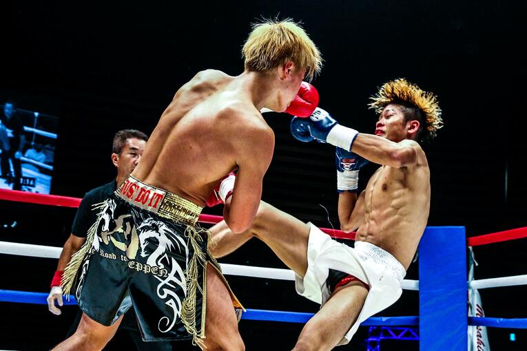 2015年8月1日、『BLADE FC JAPAN CUP』トーナメント1回戦で鈴木真彦に1ラウンドKO勝ち　©Susumu Nagao