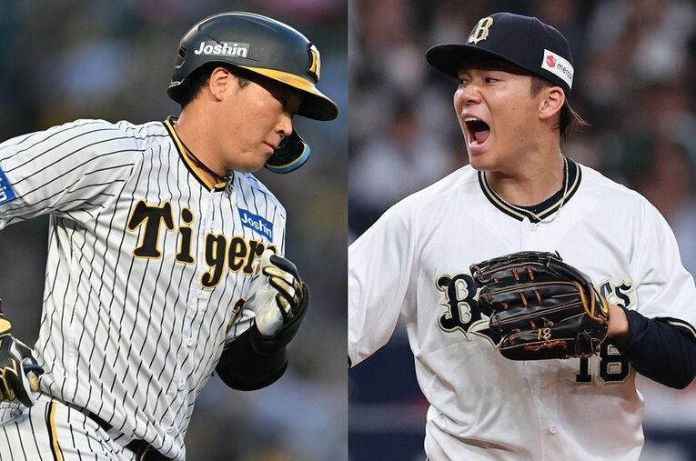 阪神・大山悠輔とオリックス山本由伸。59年ぶりの関西対決となる日本シリーズでどんな熱戦を見せてくれるのか ／ photograph by Hideki Sugiyama/JIJI PRESS