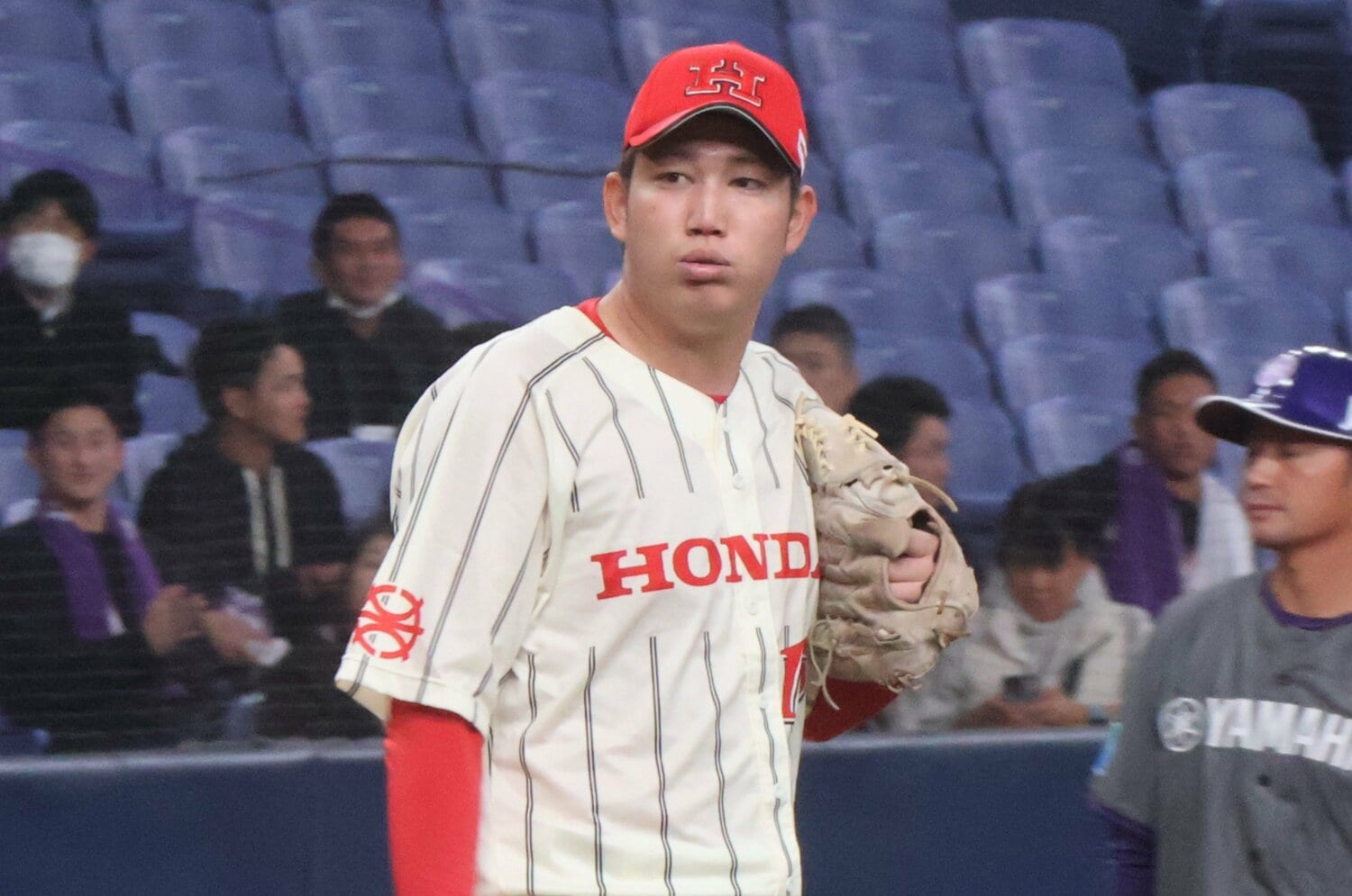 現在は社会人野球のHonda鈴鹿で活躍する川原。高校時代からは15キロの体重増でパワーがついた　©Fumi Sawai