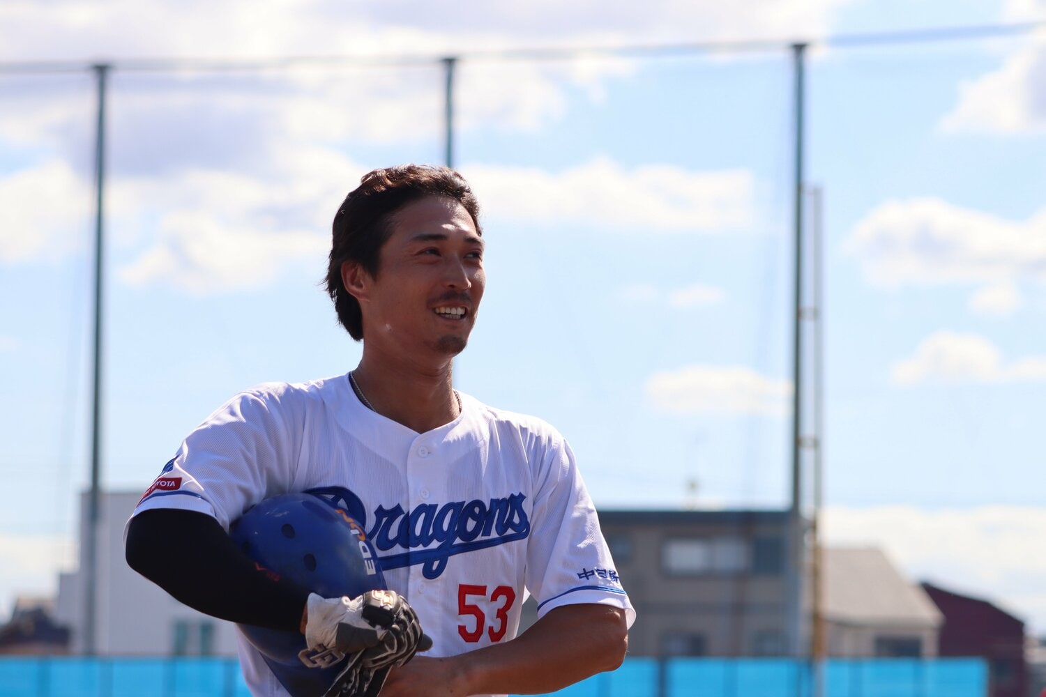 中日でプレーする後藤駿太、31歳。群馬県渋川市の中学野球部出身だ ©Takahiro Nagao