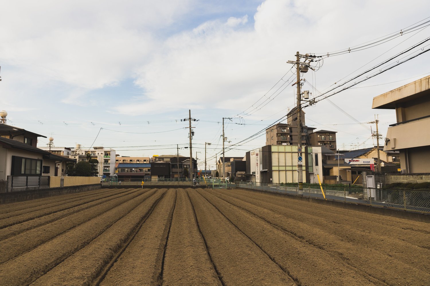 東花園駅のまわりにはポツポツと畑もある