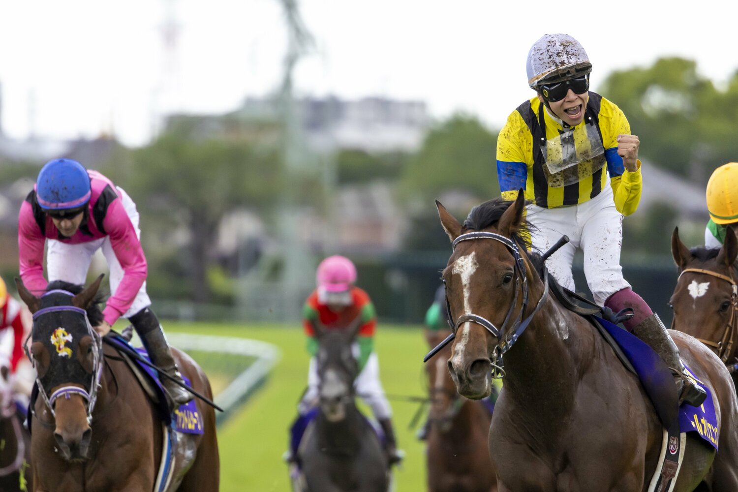 皐月賞ゴールの瞬間、横山武史は握り拳を作り吼えた。ダービーは「エフフォーリアとの忘れ物」を取り返す戦いになる　©Photostud