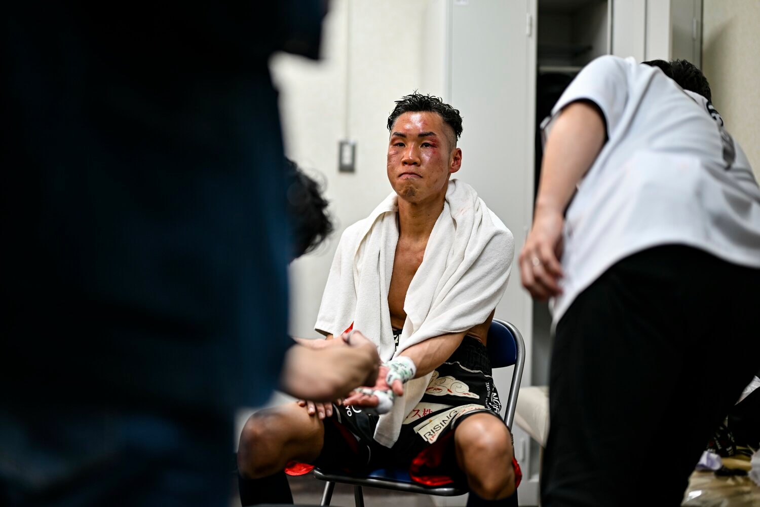 2025年4月5日、波田大和とのOPBF東洋太平洋スーパーフェザー級タイトルマッチに敗れて　©Hiroaki Finito Yamaguchi