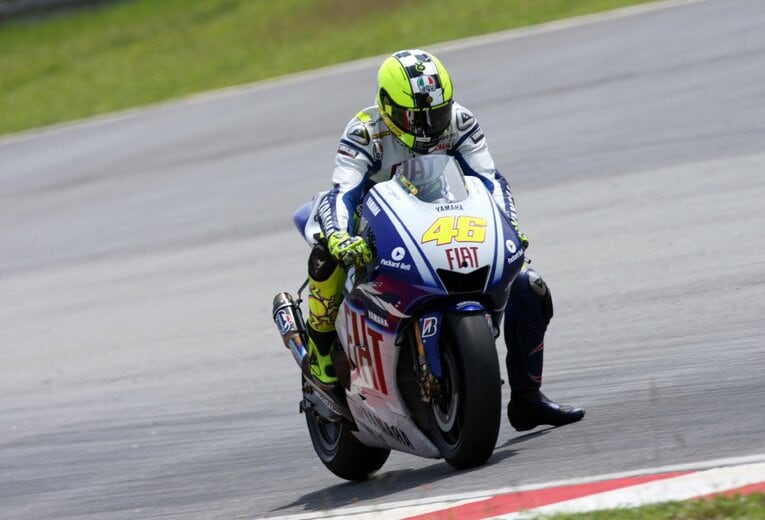 2009年のマレーシア・セパンテスで、ロッシは初めて「足だし」走法を披露した　©Satoshi Endo