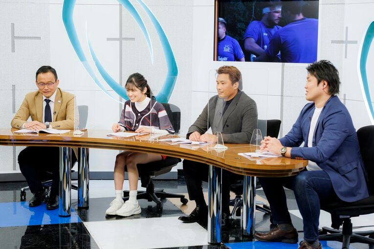 ラグビー情報番組『ラグビー わんだほー！』の収録風景　©Kiichi Matsumoto