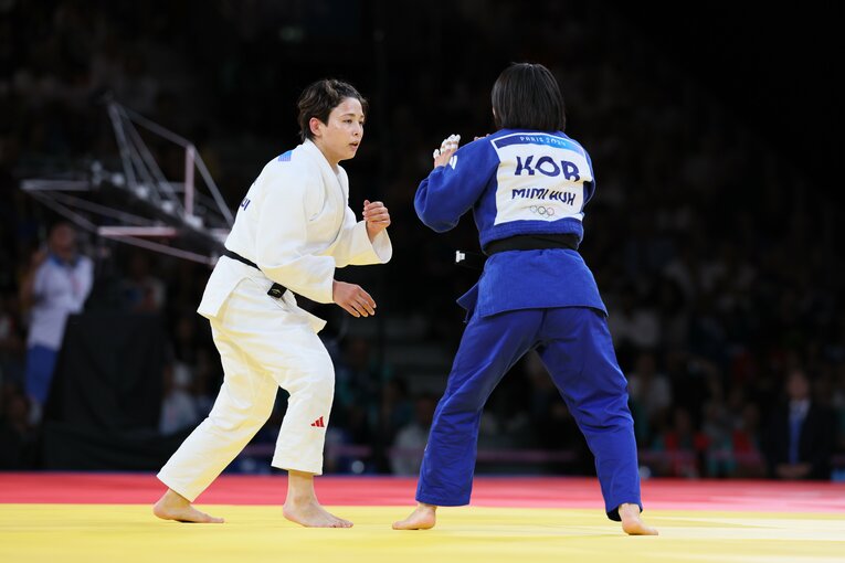 出口とホ・ミミの激闘　©Kaoru Watanabe/JMPA