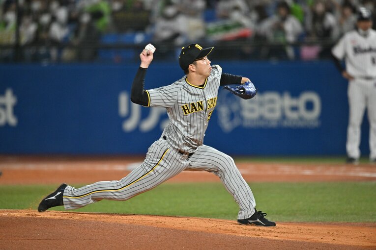 2022年CSファイナル第3戦（ヤクルト戦）の青柳　©Hideki Sugiyama