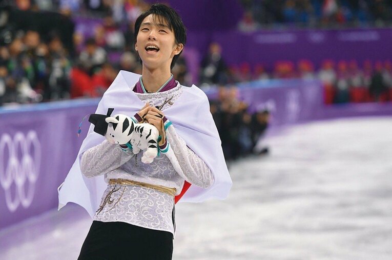 2018年の平昌五輪は怪我を抱えながら金メダルを獲得した羽生結弦。フィギュア男子選手の連覇は66年ぶりだった ／ photograph by Kaoru Watanabe / JMPA