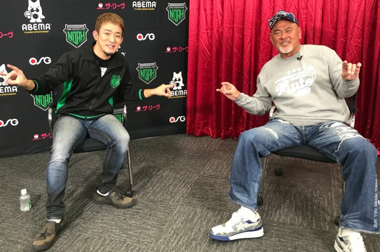 プロレスリングノア1・1武道館大会を前に実現した武藤敬司と“大のプロレスファン”ファンキー加藤対談 ／ photograph by Gantz Horie／MUTO OFFICE