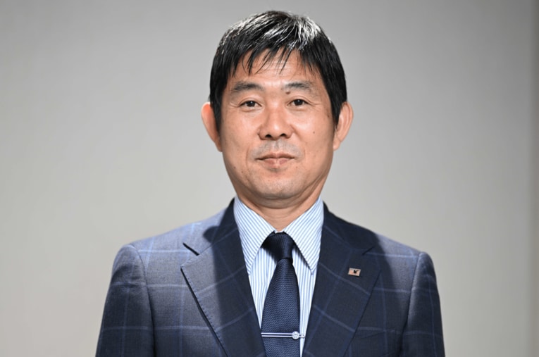 NumberWebのインタビューに応じた森保一監督（56歳） ／ photograph by Keiji Ishikawa