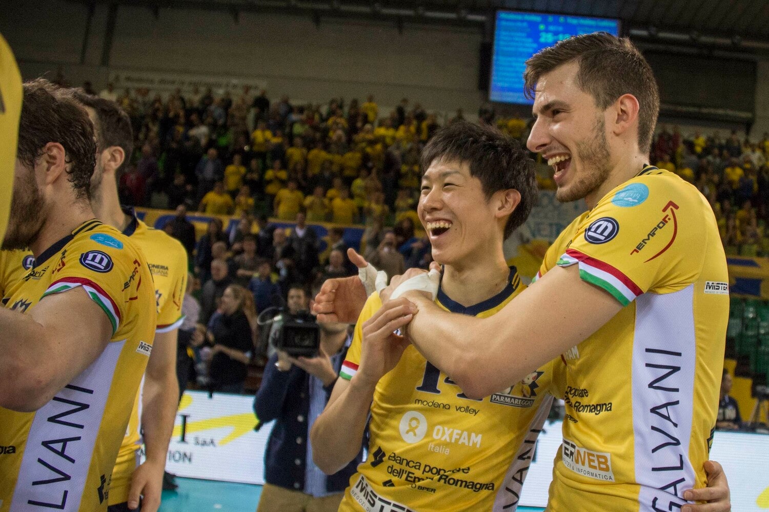 2014年、当時中央大1年生だった石川はモデナと契約を結ぶ　©︎Enrico Calderoni/AFLO SPORT