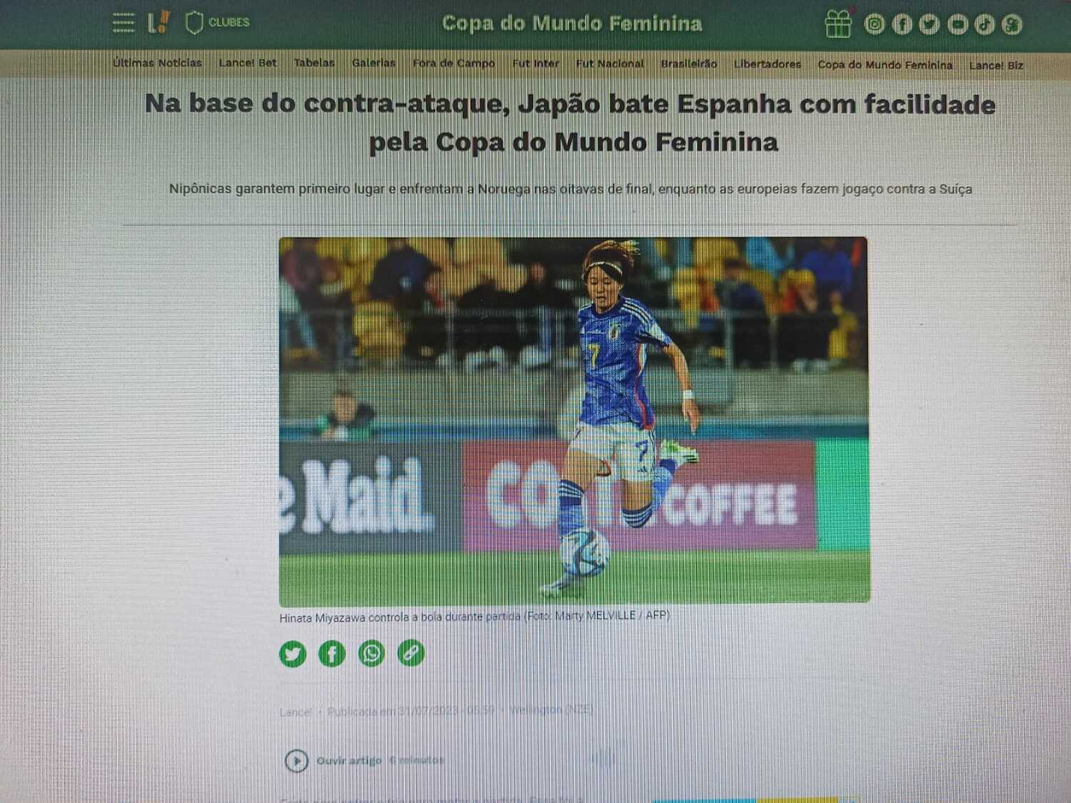 「カウンターをベースとして、日本がスペインを易々と下す」(スポーツ紙「ランセ!電子版)