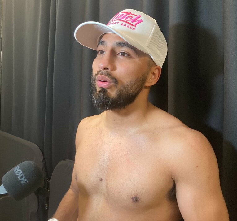 復帰戦をKOで飾ったラモン・カルデナス（筆者撮影）