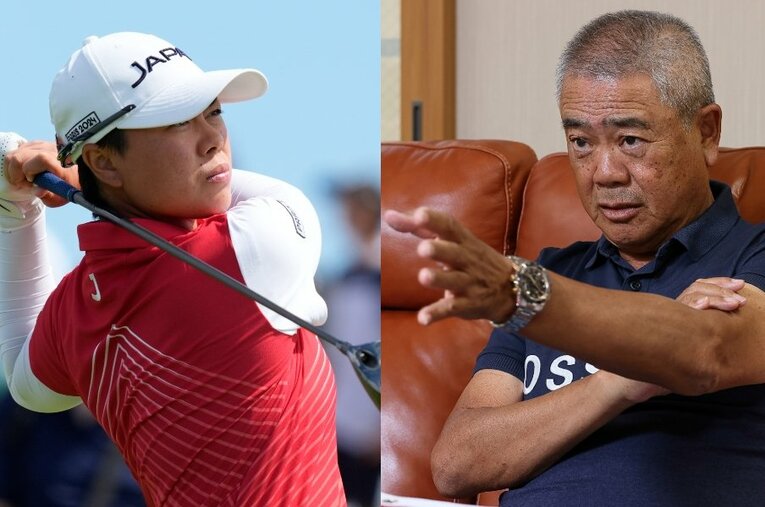 パリ五輪初日は5オーバーと出遅れ、巻き返しに期待がかかる笹生優花（23歳）。二人三脚でサポートしてきた父・正和さん ／ photograph by Getty Images/Shigeki Yamamoto