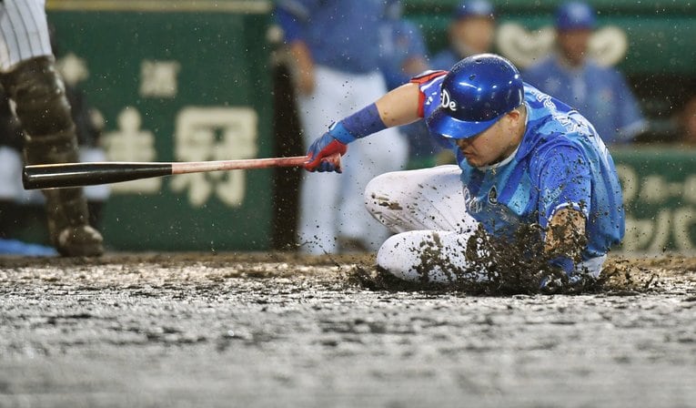 2017年CSでの筒香　©Kyodo News