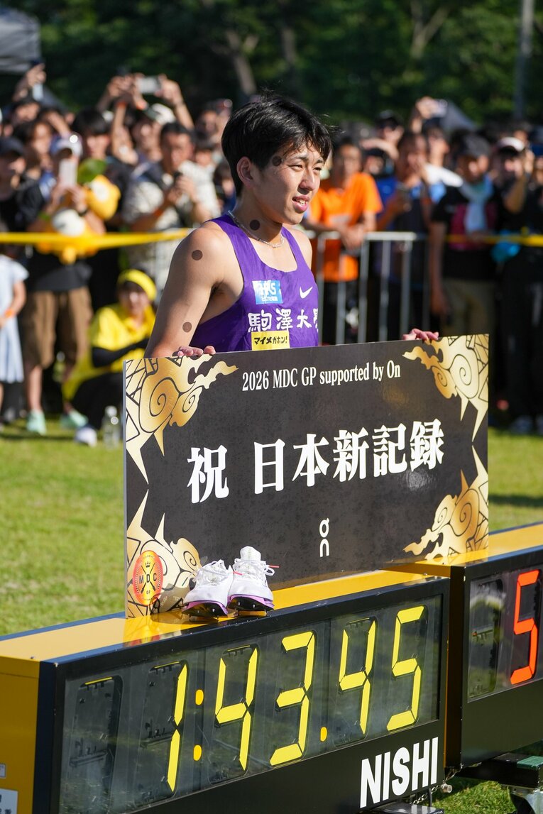 今季に入って早くも2度、日本記録を更新した落合　©︎Satoshi Wada