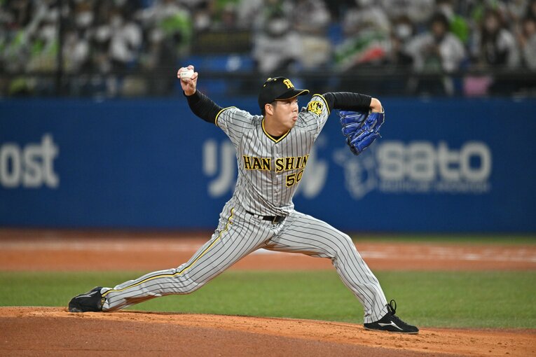 2022年CSファイナル第3戦（ヤクルト戦）の青柳　©Hideki Sugiyama