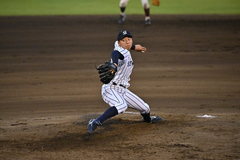 侍ジャパン大学生代表の選考合宿でも好投した渡邉　©Hideki Sugiyama