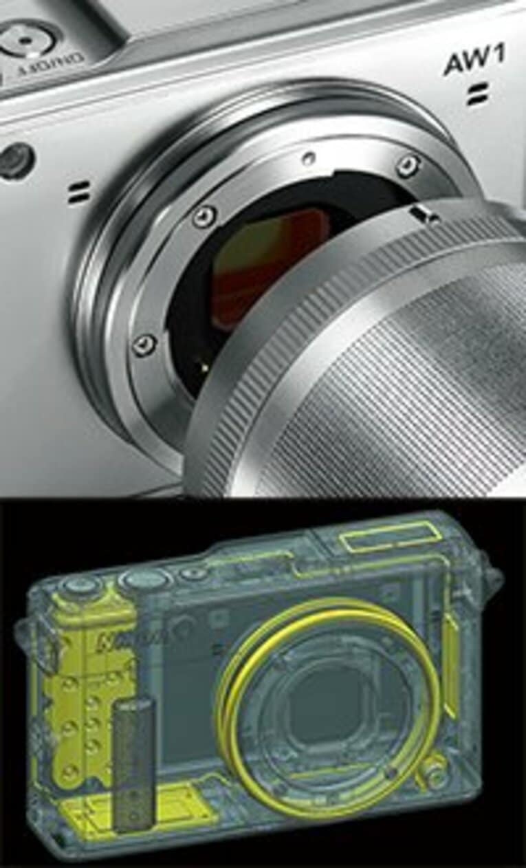 レンズのマウント部を始めとして、ボディ細部にシーリングゴムを施している。水深15mの防水性能、および砂や埃を寄せ付けない防塵性能が魅力だ。 