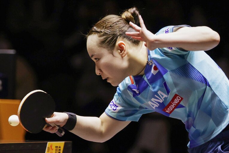 WTTファイナルズ福岡1回戦で伊藤美誠は大藤沙月と対戦　©JIJI PRESS