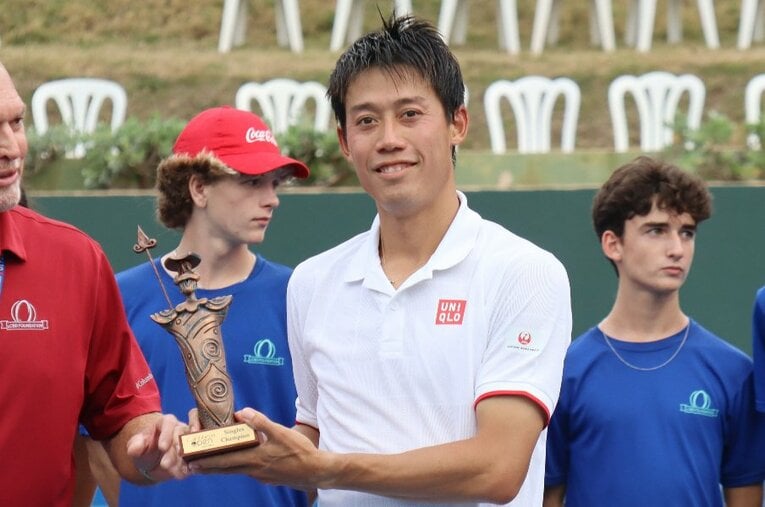 1年8カ月ぶりの戦列復帰、下部ツアー大会優勝で「復活」を示した錦織圭。カムバックまでの期間は本人にとってどのような時間となったのか ／ photograph by JIJI PRESS