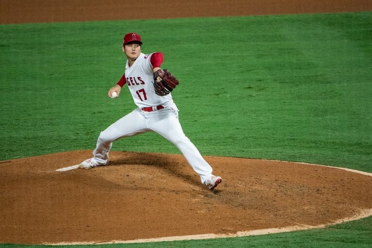 2021年の大谷の投球フォーム　©Nanae Suzuki