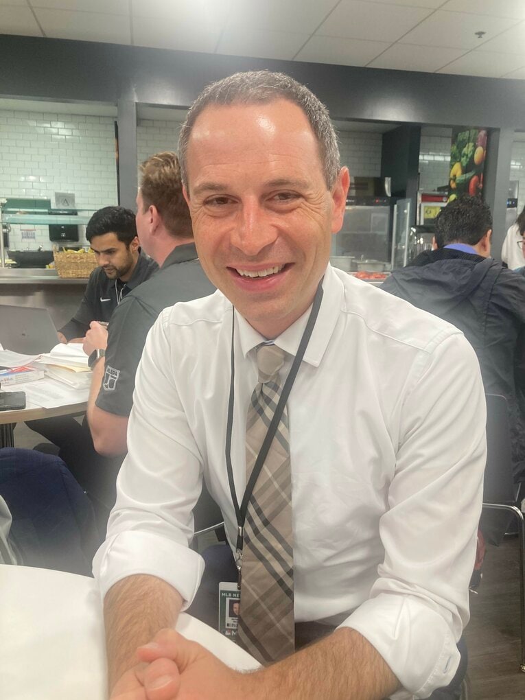 山本由伸への評価を語った、MLBネットワークのジョン・ポール・モロシ記者（筆者撮影）