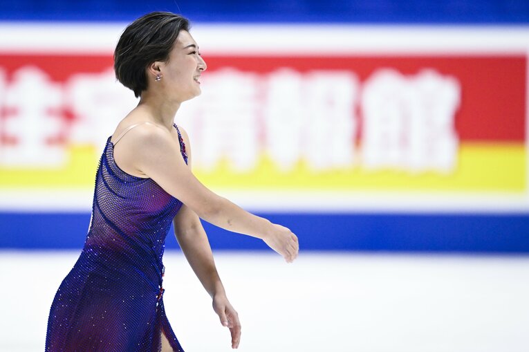 フリーの演技後　©Asami Enomoto