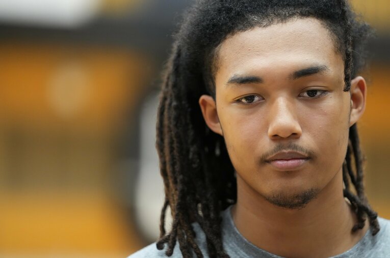 バスケットボール男子日本代表・ジェイコブス晶（あきら）。2004年4月13日生まれの20歳、神奈川県横須賀市出身 ／ photograph by AFLO SPORT